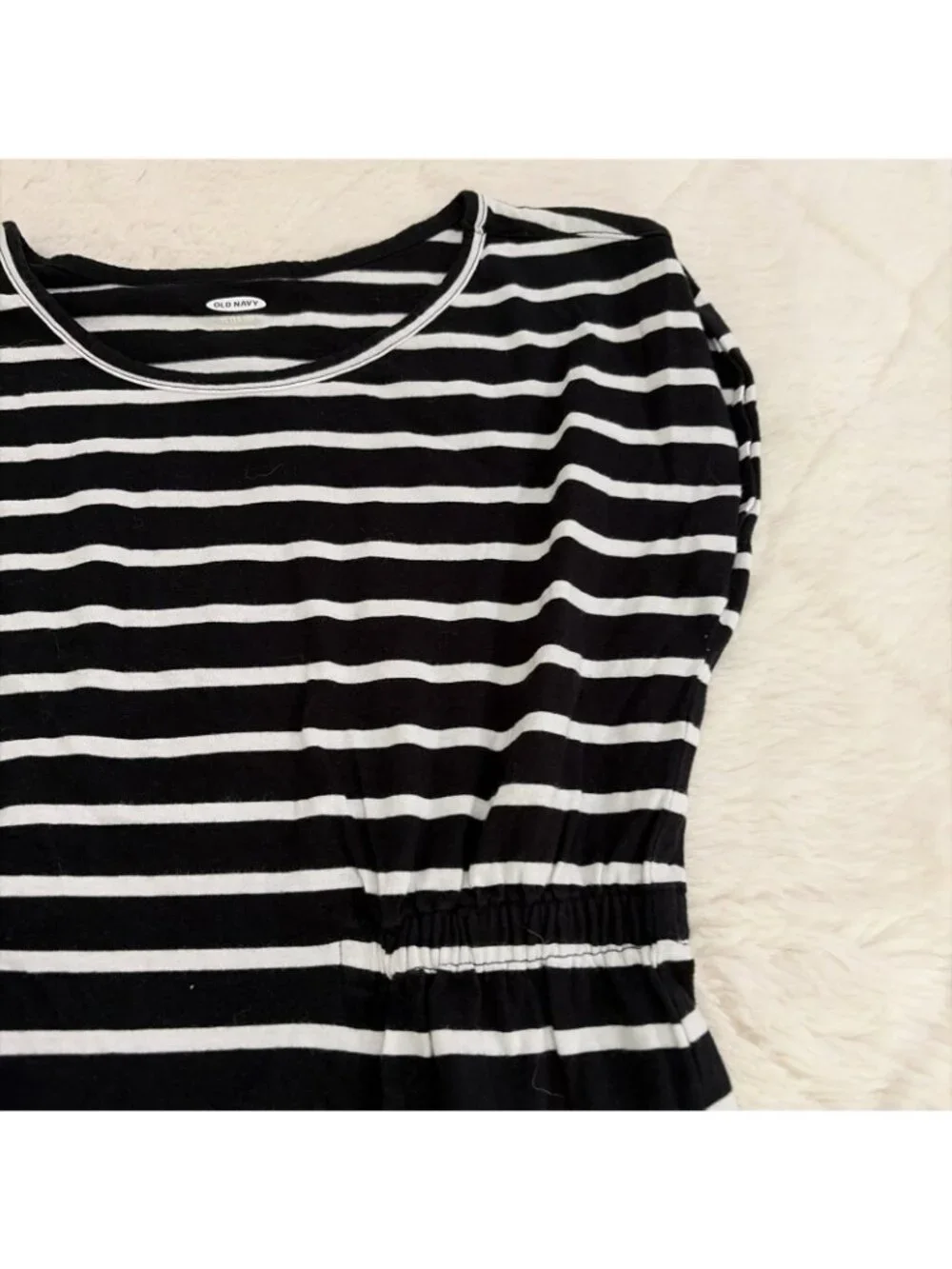 Old Navy Girls XL 14/16 Black Striped Dress Coastal Nautical Preppy